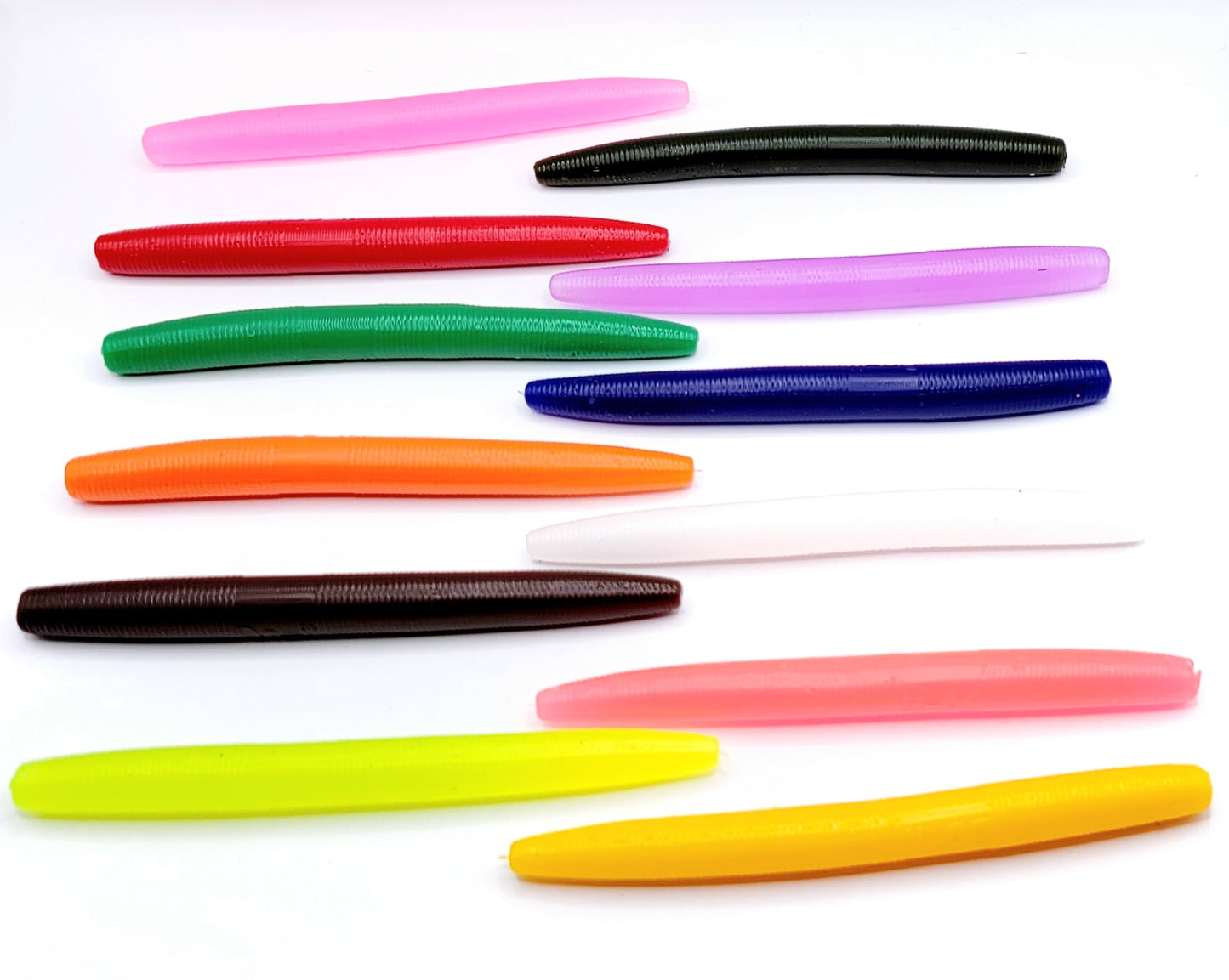 4" SENKO Style Soft Bait Solid 13 Colors NO Salt NO Scent ( MEDIUM ) or ( Hard )