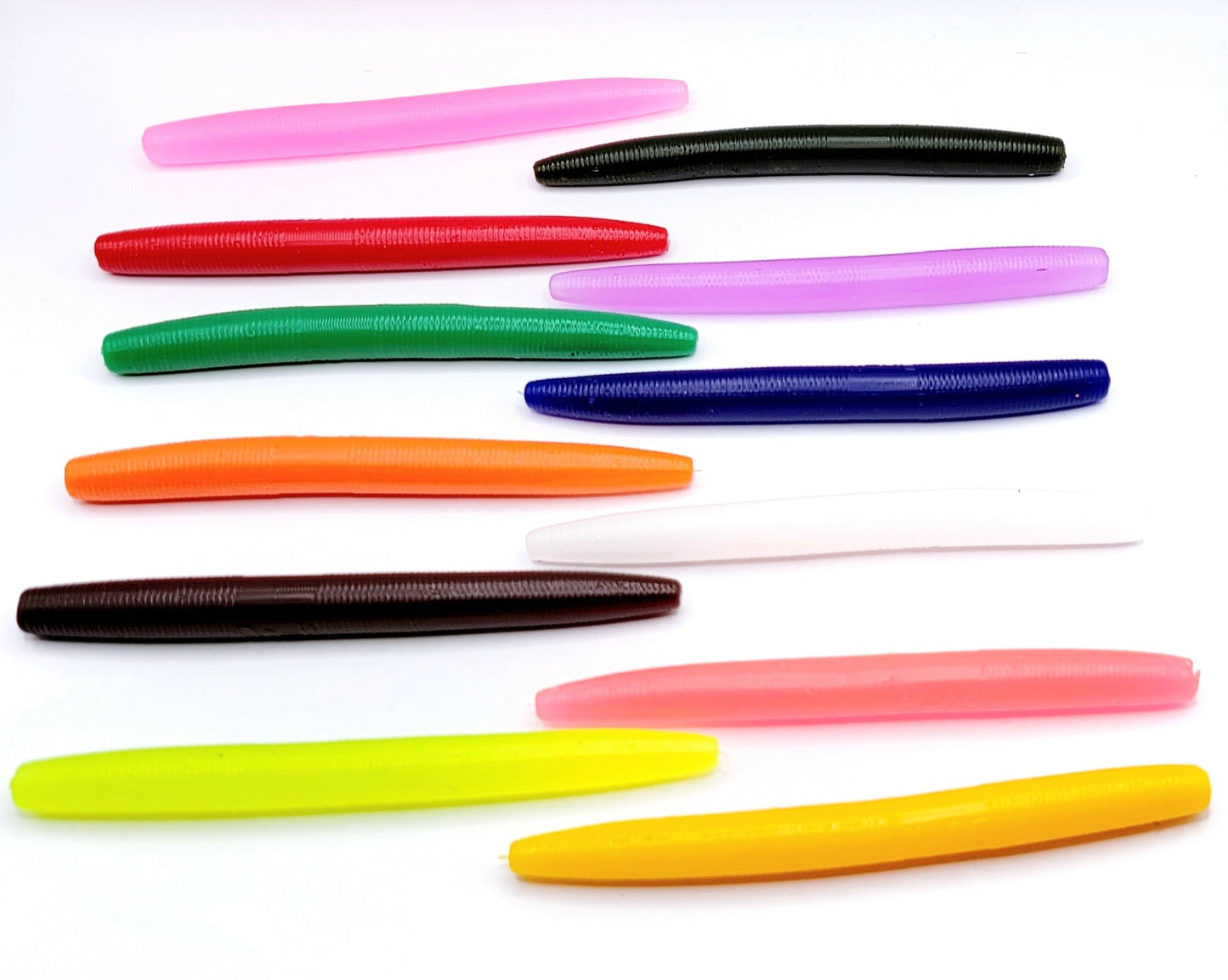 6" SENKO Style Soft Bait Solid 13 Colors NO Salt NO Scent ( MEDIUM ) or ( Hard )
