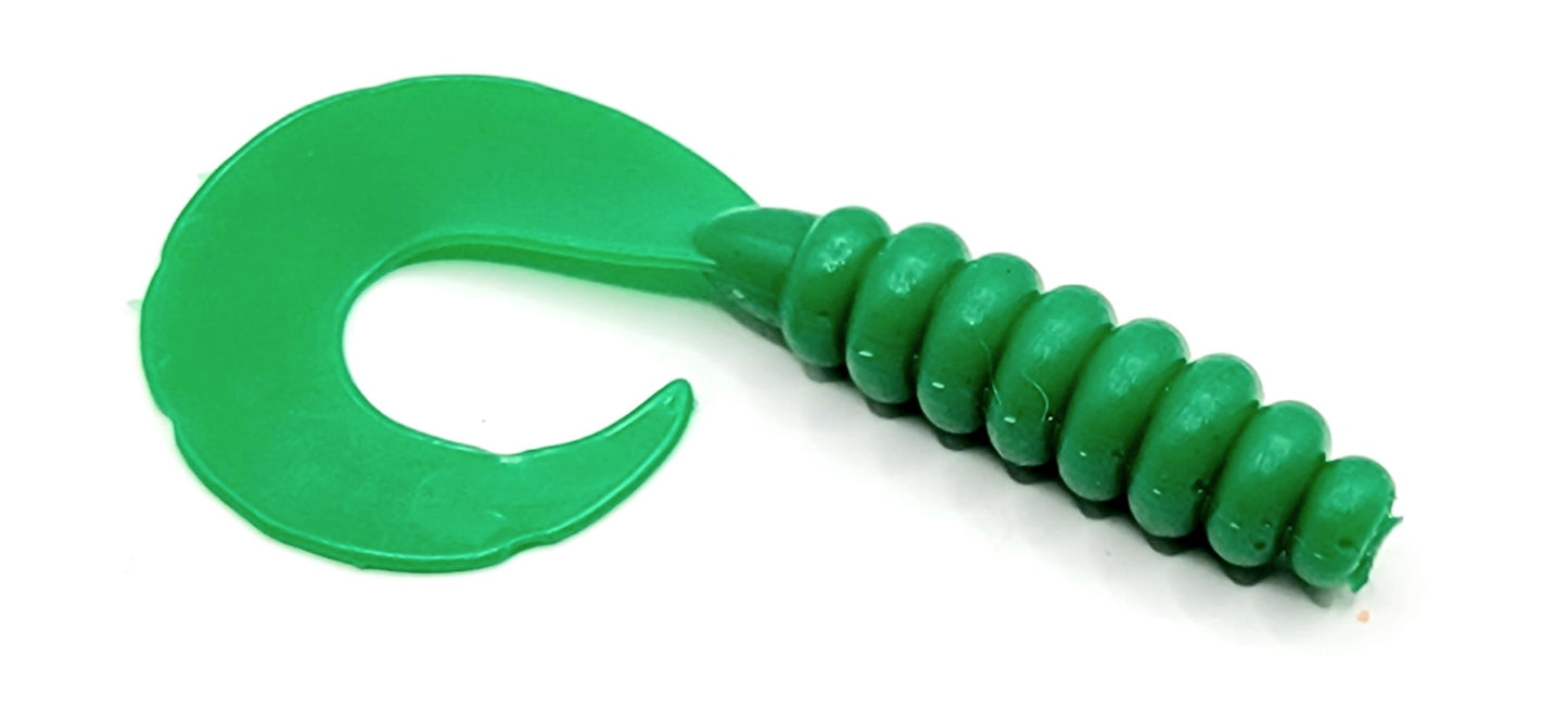 4" OG Grub Soft Bait Ribbon Tail Solid 12 Colors NO Salt NO Scent ( MEDIUM ) or ( Hard