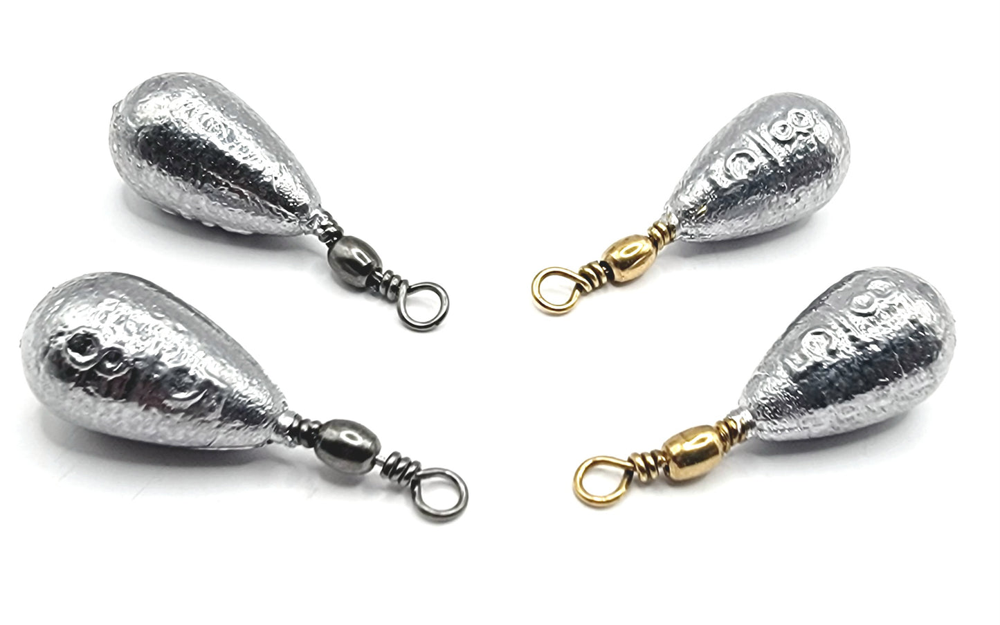 Bell Casting Swivel Sinker Weight Embossed Weight on Sinker Black or Brass Swivel