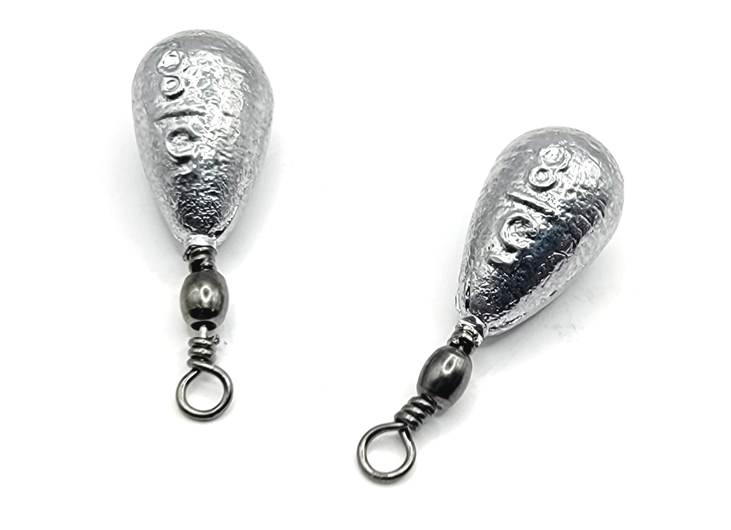 Bell Casting Swivel Sinker Weight Embossed Weight on Sinker Black or Brass Swivel