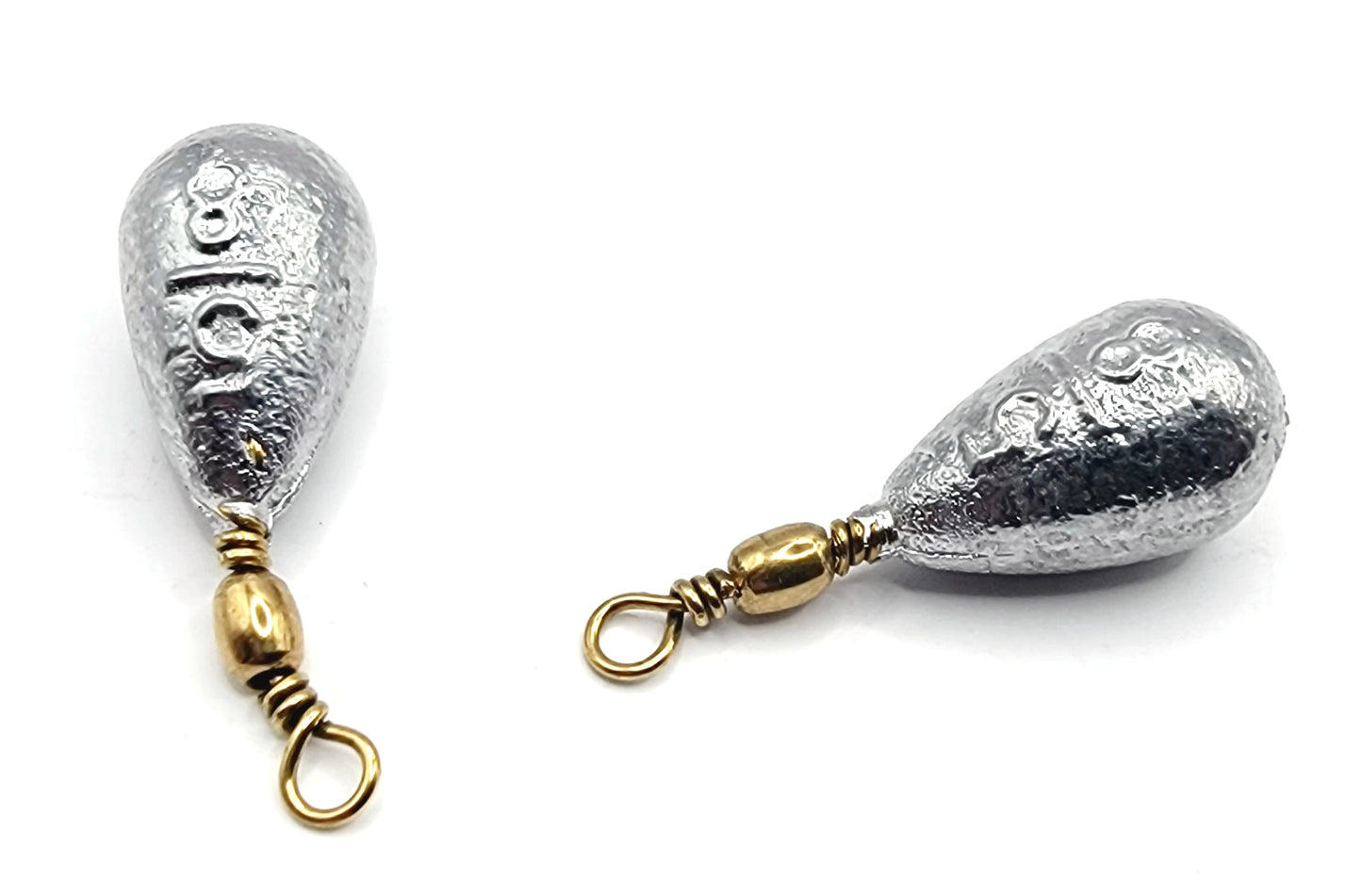Bell Casting Swivel Sinker Weight Embossed Weight on Sinker Black or Brass Swivel