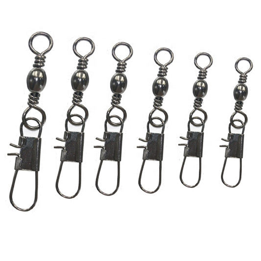 Barrel Snap Swivel Black Safety Interlock Snap #2 - #12