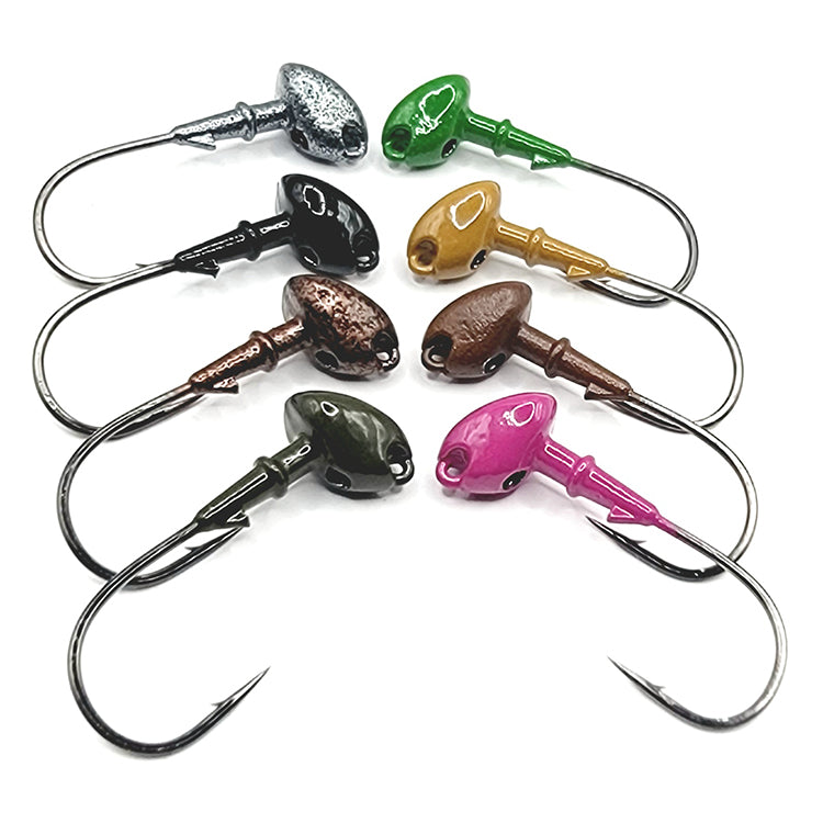 Brush Weedless Bass Fishing Jig Mustad Hook Powder Coated Colors New