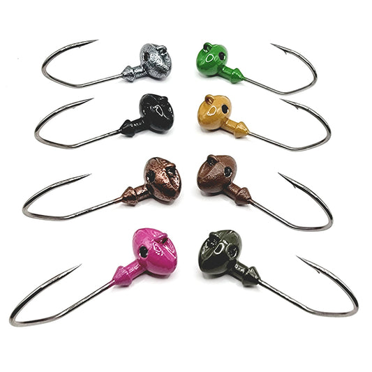 Recessed Football Bass Fishing Jig Victory V Loc Hook Powder Coated Colors New