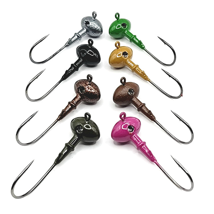 Football Bass Fishing Jig Gamakatsu Hook Powder Coated Colors New