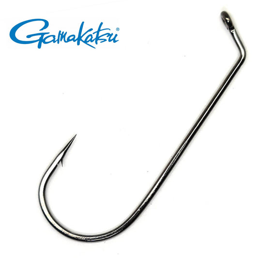 Gamakatsu 614 Light Wire Hook Flat Eye Round Bend Black Nickel Finish