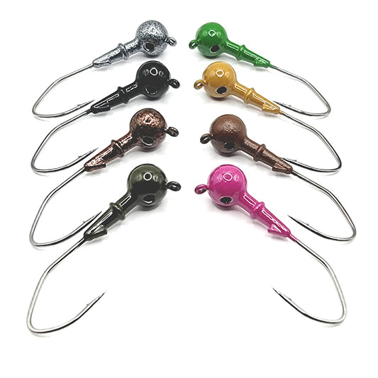 Round Weedless Bass Fishing Jig Victory V Loc Hook Powder Coated Colors New